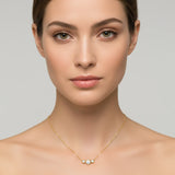 Golden Dew Trio Lab Diamond Necklace in 10k Gold