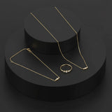 Golden Dew Trio Lab Diamond Necklace in 10k Gold