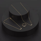 Golden Dew Trio Lab Diamond Necklace in 10k Gold