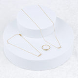 Golden Dew Trio Lab Diamond Necklace in 10k Gold