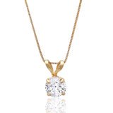 Everyday Solitaire Cubic Zirconia Pendant in 14k Gold