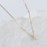 Everyday Solitaire Cubic Zirconia Pendant in 14k Gold