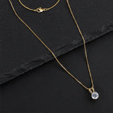 Everyday Solitaire Cubic Zirconia Pendant in 14k Gold