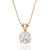 Everyday Solitaire Cubic Zirconia Pendant in 14k Gold
