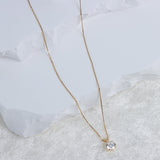 Everyday Solitaire Cubic Zirconia Pendant in 14k Gold
