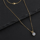 Everyday Solitaire Cubic Zirconia Pendant in 14k Gold