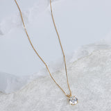 Everyday Solitaire Cubic Zirconia Pendant in 14k Gold