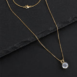Everyday Solitaire Cubic Zirconia Pendant in 14k Gold