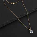 Everyday Solitaire Cubic Zirconia Pendant in 14k Gold