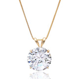 Everyday Solitaire Cubic Zirconia Pendant in 14k Gold