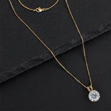 Everyday Solitaire Cubic Zirconia Pendant in 14k Gold