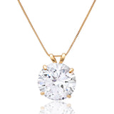Everyday Solitaire Cubic Zirconia Pendant in 14k Gold