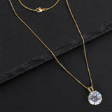 Everyday Solitaire Cubic Zirconia Pendant in 14k Gold
