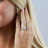 3 Carat Simulated Diamond Ring and Wedding Band Set in 10k Gold