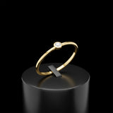 Golden Dew Lab Diamond Bezel Ring in 10k Gold