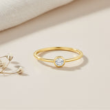 Golden Dew Lab Diamond Bezel Ring in 10k Gold