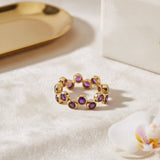 Gemstone Bubble Band in 14k Gold