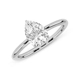 1.7 Carat Pear Solitaire Cubic Zirconia Engagement Ring in 14k Gold