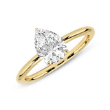 1.7 Carat Pear Solitaire Cubic Zirconia Engagement Ring in 14k Gold
