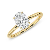 3 Carat Oval Solitaire Cubic Zirconia Engagement Ring in 14k Gold