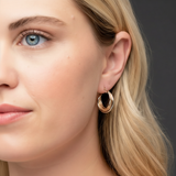 Interlace Two-Tone Gold Hoops in 10k Gold