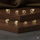 Open Circle Studs in 14k Gold