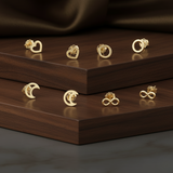 Open Circle Studs in 14k Gold