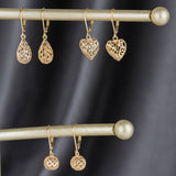 Lattice Heart Dangles in 14k Gold