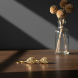 Lattice Teadrop Dangles in 14k Gold