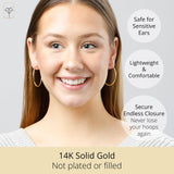 2MM Tube Endless Hoops in 14K Yellow Gold