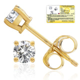 Everyday Solitaire Lab Diamond Studs in 14k Gold, IGI Certified