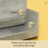 Crescent Stud in 14k Gold