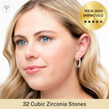 Stella Inside Out Simulated Diamond Hoops in Silver