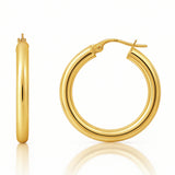 3MM Tube Classic Hoops in 14K Gold