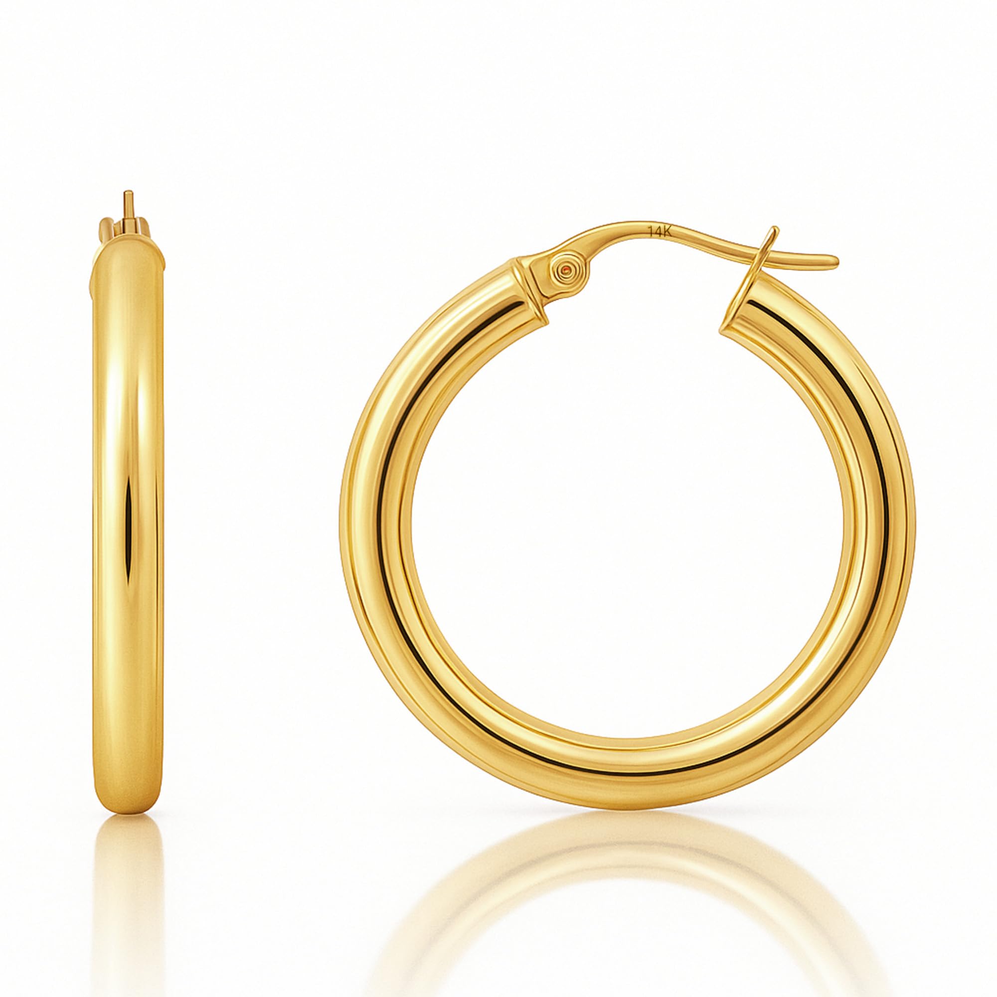 3MM Tube Classic Hoops in 14K Gold