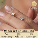 14K Gold Princess Cut Earrings embellished with Swarovski® Zirconia