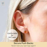 Oval Solitaire Gemstone Studs in 14k Gold
