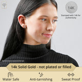 Small Gemstone Bar Studs in 14k Gold