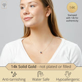 Solitaire Bezel Set Gemstone Pendant in 14k Gold
