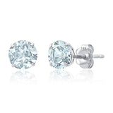 Classic 6mm Gemstone Round Stud Earrings in 14K Gold