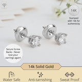 Everyday Solitaire Lab Diamond Studs in 14k Gold, IGI Certified