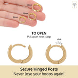 Round the Clock Flat Huggies in 14k Yellow Gold