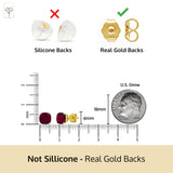 Cushion-Cut Solitaire Gemstone Studs in 14k Gold