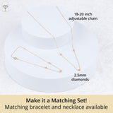 Golden Dew Lab Diamond Multi Station Necklace in 10k Gold