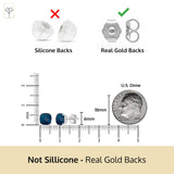 Cushion-Cut Solitaire Gemstone Studs in 14k Gold