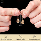 Lattice Heart Dangles in 14k Gold