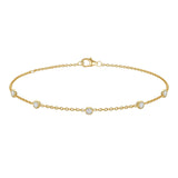 Golden Dew Lab Diamond Multi Station Bracelet in 10k Yellow Gold