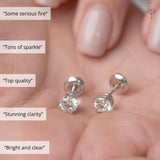 Everyday Solitaire Lab Diamond Studs in 14k Gold, IGI Certified