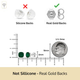 Cushion-Cut Solitaire Gemstone Studs in 14k Gold