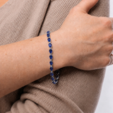 Oval Cut Gemstone Tennis Bracelet in 925 Silver